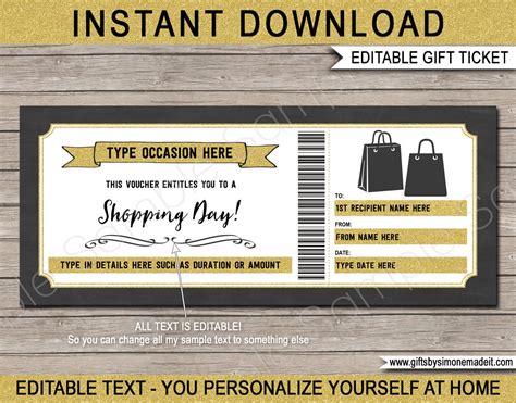 Shopping Spree Certificate Template
